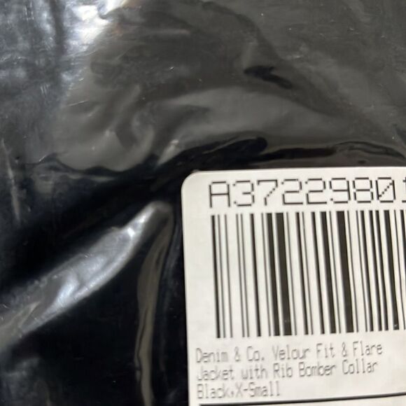 Denim & Co. Velour Fit & Flare Jacket with Rib Bomber Collar - Picture 5 of 5